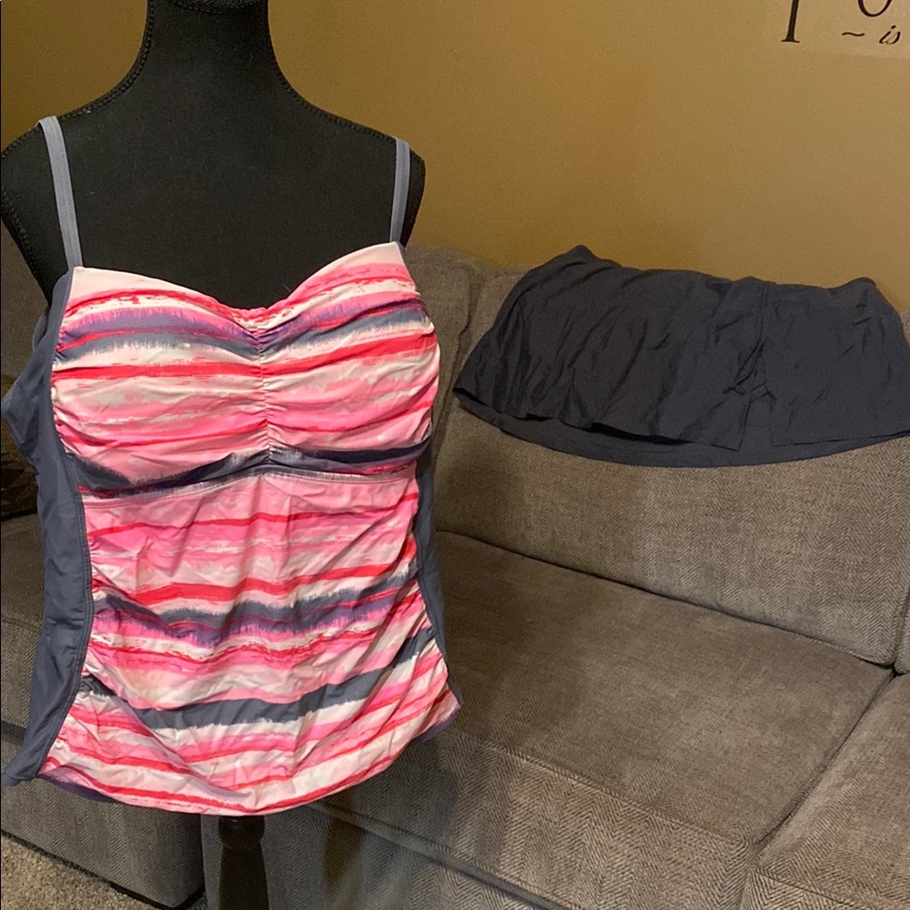 Colorful Striped Tankini Top